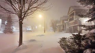 Extreme Winter Storm Blizzard arrives to Toronto Canada and Southern Ontario