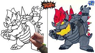 How to Draw Bowser from Super Mario 3D World +  Bowser's Fury || Step by Step