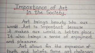 Importance of art in the Society Essay in English || Best Essay in English || GSV Education