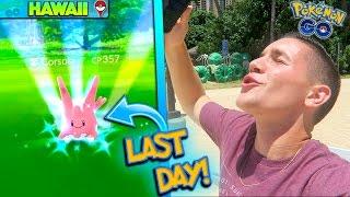 LAST DAY CATCHING REGIONAL EXCLUSIVE CORSOLA! Final Pokemon Go Day in PGO Paradise!