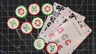 Diamond Press "Candy Cane Alphabet" Dies Review Tutorial: Cupcake Topper Rosettes & Shadow Layer!