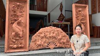 tranh cá chép khủng dày 10cm hàng hiếm  |Báo giá tranh gỗ treo tường đồng quê tứ quý đẹp