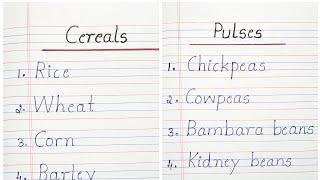 Cereals and Pulses