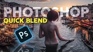 Quick Photoshop Blend Images To A Composite | Photoshop Manipulation Tutorial