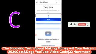 The Shocking Truth About Making Money wit Your Voice in 2024Cats&Dogs YouTube Video Code|22 November