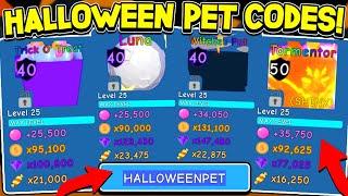 I Got ALL HALLOWEEN Pet Codes In Bubble Gum Simulator!! *Max Reward Pet* Roblox