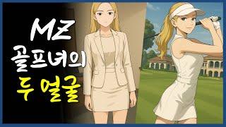 MZ골프녀의 두 얼굴 (MZ골퍼 금귤이 18편) #영상툰 #현실고증