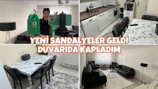 YENİ SANDALYELER GELDİPARAYA KIYDIKSİZ İSTEDİNİZ DUVARI KAPLADIKSONUÇ HARİKA OLDUYENİ MUTFAK