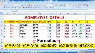 Microsoft Excel Training | Salary Slip Limited Company For Microsoft excel Advance Formula