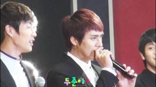 [Fancam] 111203 BEAST Dongwoon : (Speaking English) Doojun : I'm sorry @ Hallyu Week Concert