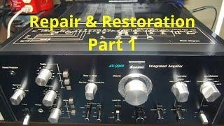 Sansui AU-9900 Vintage Stereo Integrated Amplifier Repair And Restoration. Fixing Old Audio - Part1