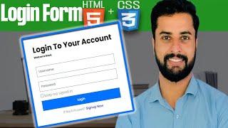 login form in html and css | login form in html Hindi Urdu