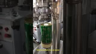 Semi automatic tea metal container crimping machine, manual bottom tin lid sealing machine