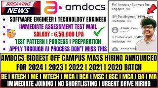 AMDOCS DIRECT TEST HIRING | LATEST OFF CAMPUS DRIVE FOR 2024 | 2023 | 2022 BATCH | NEW FRESHERS JOBS