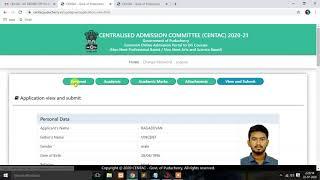 CENTAC 2020  Application process arts & science and professional courses 2020 -21 #centacpuducherry