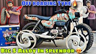 Splendor Modified|| Big S Alloy Wheels Install In Splendor Bs6 || Off Roading Tyre  Price…