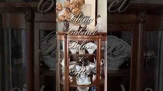 China Cabinet Repair & Style #antiques #vintage #thriftedhome #secondhand #porcelain #diningroom