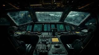 Radio Chatter from Spaceship Cockpit in the Rain. Sci-Fi Ambiance for Sleep, Study, Relaxation