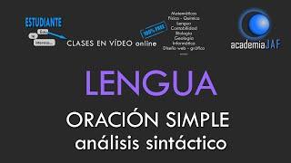 ORACIÓN SIMPLE. Análisis sintáctico en 10 pasos - Lengua española sintaxis - academia JAF