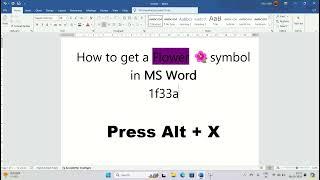 how to get a flower  symbol in MS word