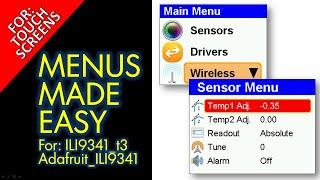 Menu library for touch screens and/or mechanical buttons - ILI9341 displays