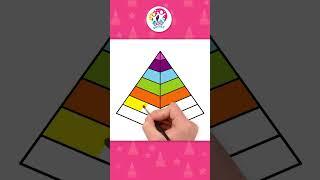 How To Draw A Rainbow Colored PYRAMID Step By Step! #shorts #drawingforkids #chikidoodle