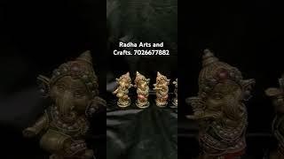 Brass Ganesh musical set with stone work. #bangalore #brassstatue #ganesh@Radha Arts and  crafts