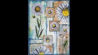 Art Journal/Mixed Media - Printable Daisies and Paper Scraps