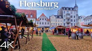 Flensburg, Germany Christmas Market and City WalkingTour - 4k Ultra HD