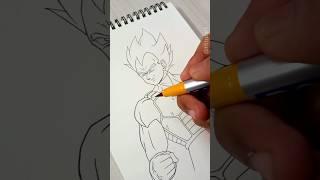 Drawing Vegeta Doms BrushPen #shorts #dragonball #youtubeshorts