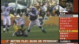 Adrian Peterson PANCAKES William Gay / Reggie Bush leap