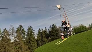 World record with the Vespa on the ski jump table in Europe!