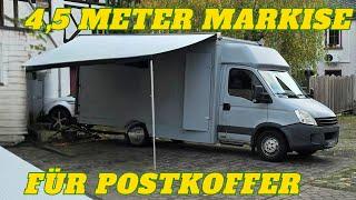 Größte Markise an Postkoffer Montieren Iveco Daily Poskoffer