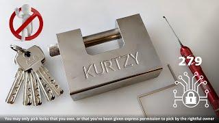 279  KURTZY Heavy Duty 1kg padlock monoblock picked and gutted [AVOID]