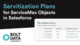 Servitization Plans for ServiceMax Objects | Bolt Data Connect