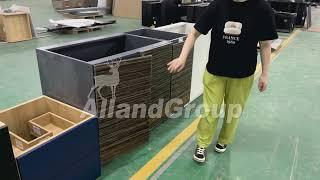 AllandCabinet High Gloss Lacquer Slab Kitchen Cabinet Factory Real Shots