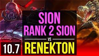 SION vs RENEKTON (TOP) | Rank 2 Sion, 2.1M mastery points, 1800+ games | EUW Challenger | v10.7