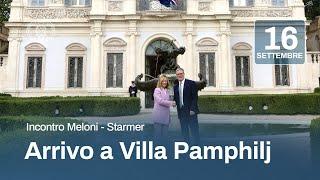 Incontro Meloni - Starmer, l'arrivo a Villa Doria Pamphilj del Primo Ministro del Regno Unito