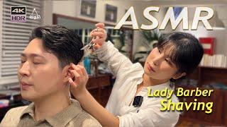 ASMR | 최고급이발소 여성바버에게 깔끔한 헤어컷과 면도, 눈썹정리 | 더노블핸즈바버샵 | 구독자 할인 이벤트