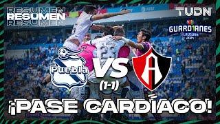 Resumen y goles | Puebla 1(1)-(1)0 Atlas | Torneo Guard1anes 2021 BBVA MX - 4tos vuelta | TUDN