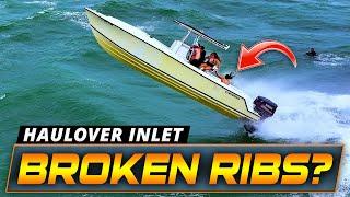 CAPTAIN IGNORES 8 FT WAVES AND INJURES PASSENGER AT HAULOVER INLET !! | WAVY BOATS