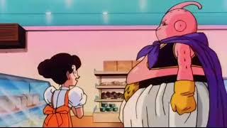 Majin Buu eats everything in a cake shop