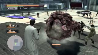 Gattling gun arm and other character weapons - Yakuza Dead Souls Gameplay