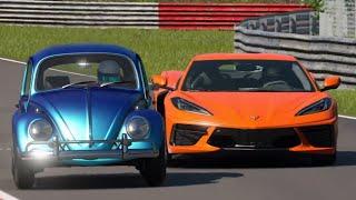 Chevrolet Corvette C8 2020 vs Volkswagen 1200 1966 at Nurburgring Nordschleife Track Day