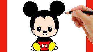 HOW TO DRAW A CUTE MICKEY MOUSE