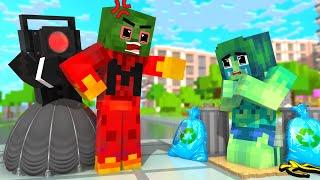Speaker Titan vs the Poor Zombie Girl - Sad Story | Minecraft Animation