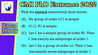 Solving Group theory Question | CMI PhD Entrance | Mathematics