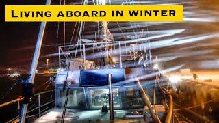 Violent blizzard on a boat - our first real winter storm