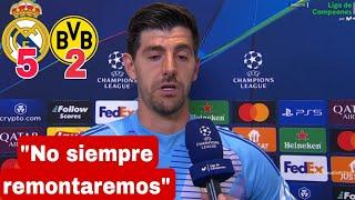 Reaccion de Courtois Real Madrid 5-2 Borussia Dortmund Goles de vinicius jr