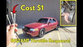 $1 Mod for Your Crown Victoria that ACTUALLY WORKS!! (Throttle Cable Zip tie Mod)